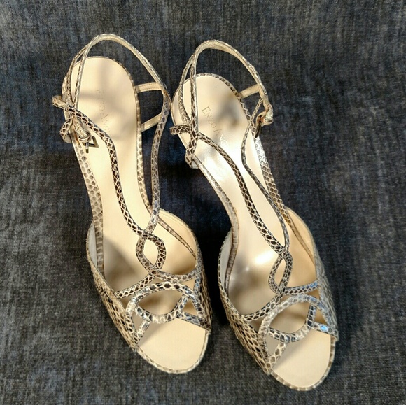 Enzo Angiolini Snakeskin Strappy Heeled Sandals - Picture 3 of 6